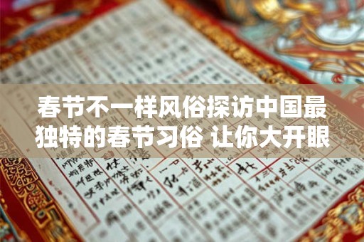 春节不一样风俗探访中国最独特的春节习俗 让你大开眼界！