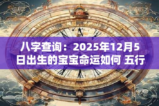 八字查询：2025年12月5日出生的宝宝命运如何 五行缺什么