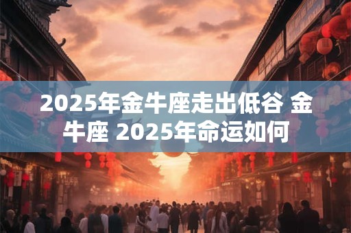 2025年金牛座走出低谷 金牛座 2025年命运如何