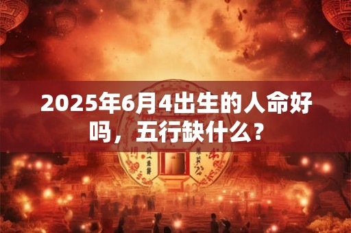 2025年6月4出生的人命好吗，五行缺什么？