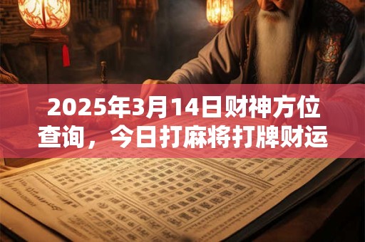 2025年3月14日财神方位查询，今日打麻将打牌财运方位