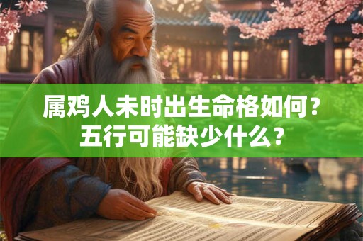 属鸡人未时出生命格如何？五行可能缺少什么？