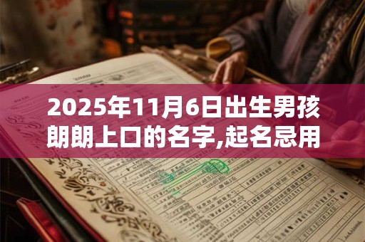 2025年11月6日出生男孩朗朗上口的名字,起名忌用字