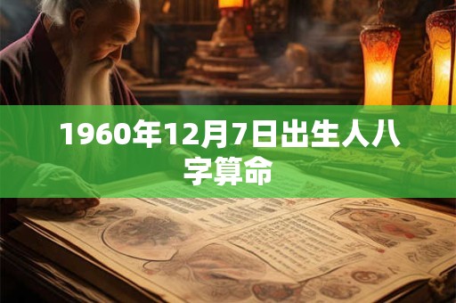 1960年12月7日出生人八字算命