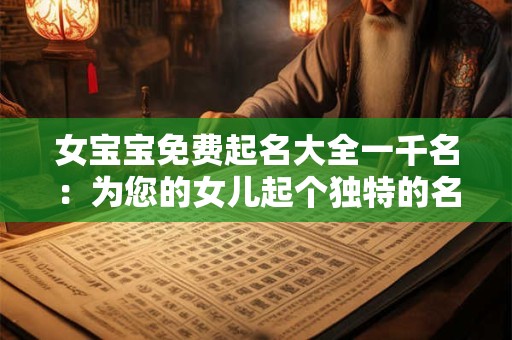 女宝宝免费起名大全一千名：为您的女儿起个独特的名字！