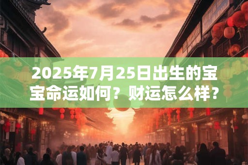 2026年7月25日出生的宝宝命运如何？财运怎么样？