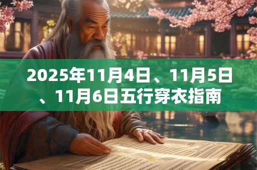 2025年11月4日、11月5日、11月6日五行穿衣指南