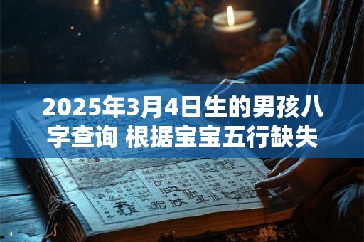2025年3月4日生的男孩八字查询 根据宝宝五行缺失起名字