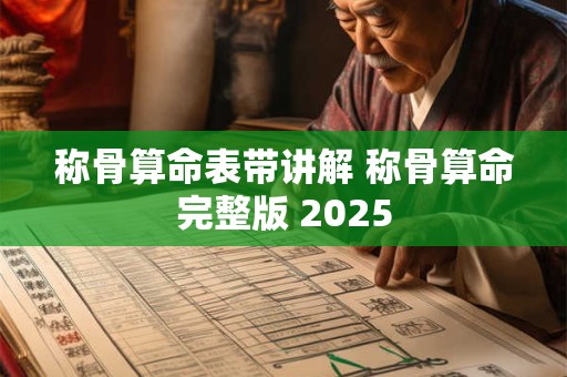 称骨算命表带讲解 称骨算命完整版 2025
