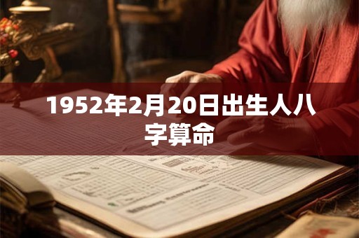 1952年2月20日出生人八字算命
