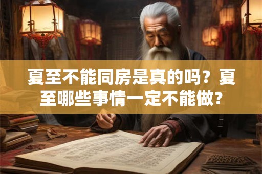 夏至不能同房是真的吗?夏至哪些事情一定不能做? 夏至不能同房是真的吗?夏至哪些事情一定不能做?
