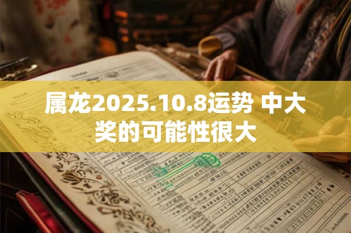 属龙2025.10.8运势 中大奖的可能性很大