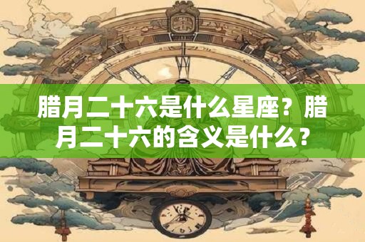 腊月二十六是什么星座？腊月二十六的含义是什么？
