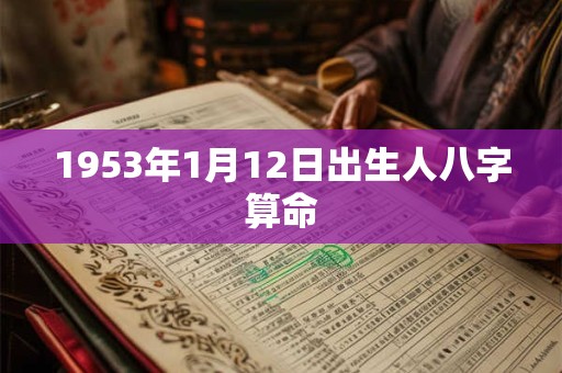 1953年1月12日出生人八字算命