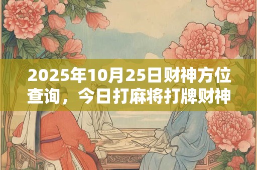 2025年10月25日财神方位查询，今日打麻将打牌财神方位