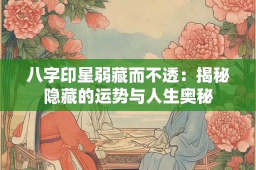 八字印星弱藏而不透：揭秘隐藏的运势与人生奥秘