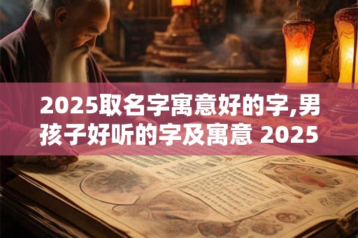 2025取名字寓意好的字,男孩子好听的字及寓意 2025
