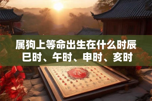 属狗上等命出生在什么时辰 巳时、午时、申时、亥时