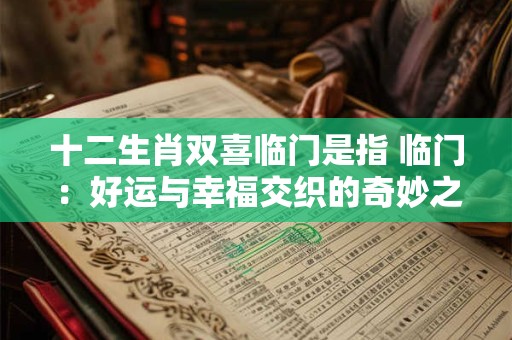 十二生肖双喜临门是指 临门：好运与幸福交织的奇妙之旅
