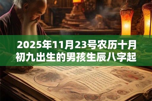 2025年11月23号农历十月初九出生的男孩生辰八字起名