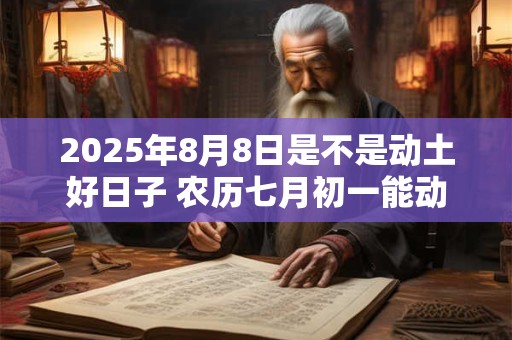 2025年8月8日是不是动土好日子 农历七月初一能动土吗