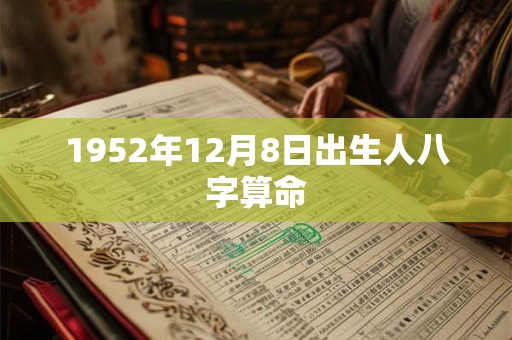 1952年12月8日出生人八字算命