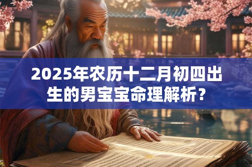 2025年农历十二月初四出生的男宝宝命理解析？