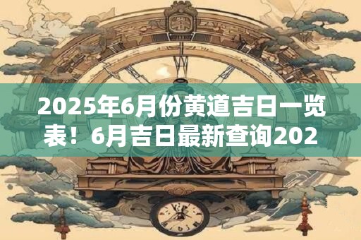 2026年6月份黄道吉日一览表！6月吉日最新查询2026