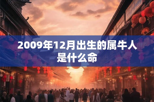 2009年12月出生的属牛人是什么命