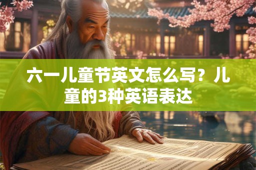 六一儿童节英文怎么写？儿童的3种英语表达