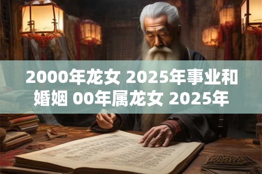 2000年龙女 2025年事业和婚姻 00年属龙女 2025年命运运势怎么样