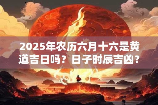 2025年农历六月十六是黄道吉日吗？日子时辰吉凶？
