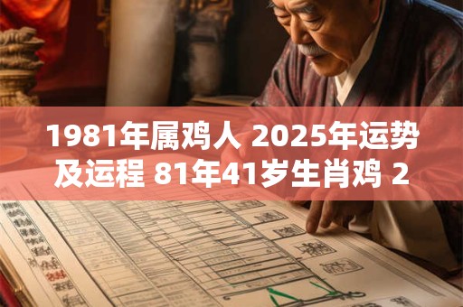 1981年属鸡人 2025年运势及运程 81年41岁生肖鸡 2025年每月运势