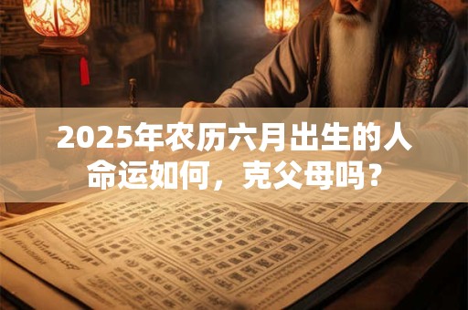 2025年农历六月出生的人命运如何，克父母吗？