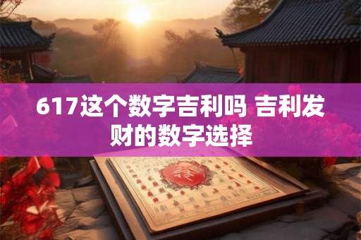 617这个数字吉利吗 吉利发财的数字选择
