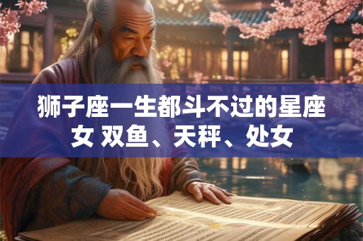 狮子座一生都斗不过的星座女 双鱼、天秤、处女