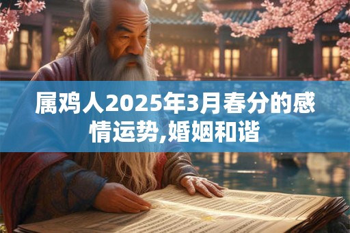属鸡人2025年3月春分的感情运势,婚姻和谐
