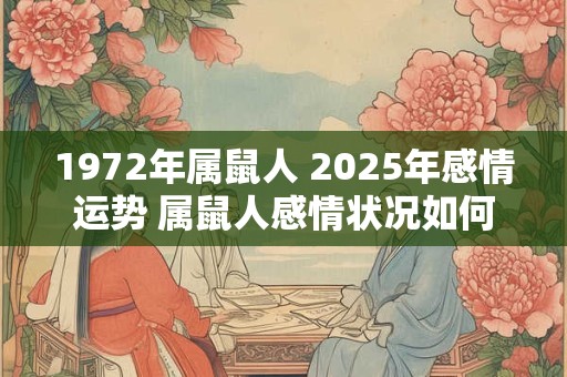 1972年属鼠人 2025年感情运势 属鼠人感情状况如何