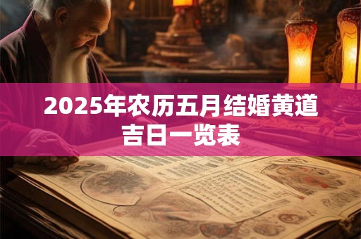 2025年农历五月结婚黄道吉日一览表