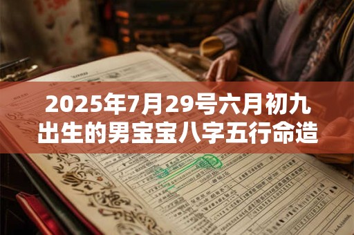 2025年7月29号六月初九出生的男宝宝八字五行命造简批