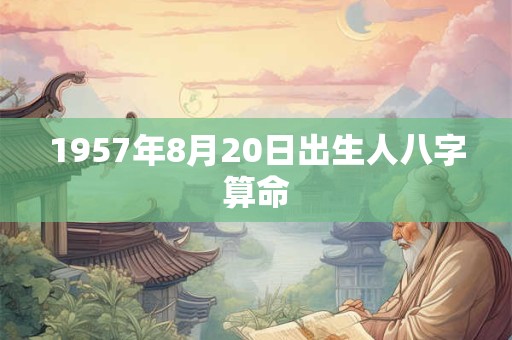 1957年8月20日出生人八字算命