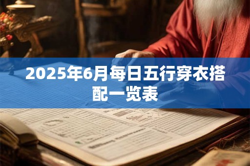 2025年6月每日五行穿衣搭配一览表