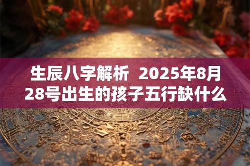 生辰八字解析  2025年8月28号出生的孩子五行缺什么