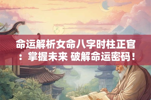 命运解析女命八字时柱正官：掌握未来 破解命运密码！