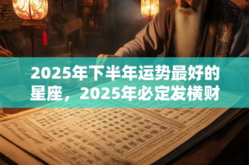 2025年下半年运势最好的星座，2025年必定发横财的星座