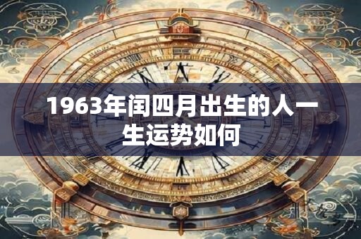 1963年闰四月出生的人一生运势如何