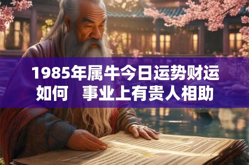 1985年属牛今日运势财运如何   事业上有贵人相助