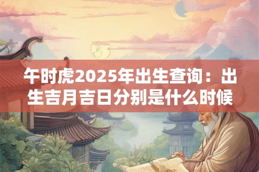 午时虎2025年出生查询：出生吉月吉日分别是什么时候？