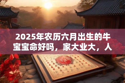 2025年农历六月出生的牛宝宝命好吗，家大业大，人生大红大紫