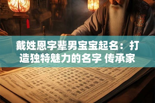 戴姓恩字辈男宝宝起名：打造独特魅力的名字 传承家族荣耀